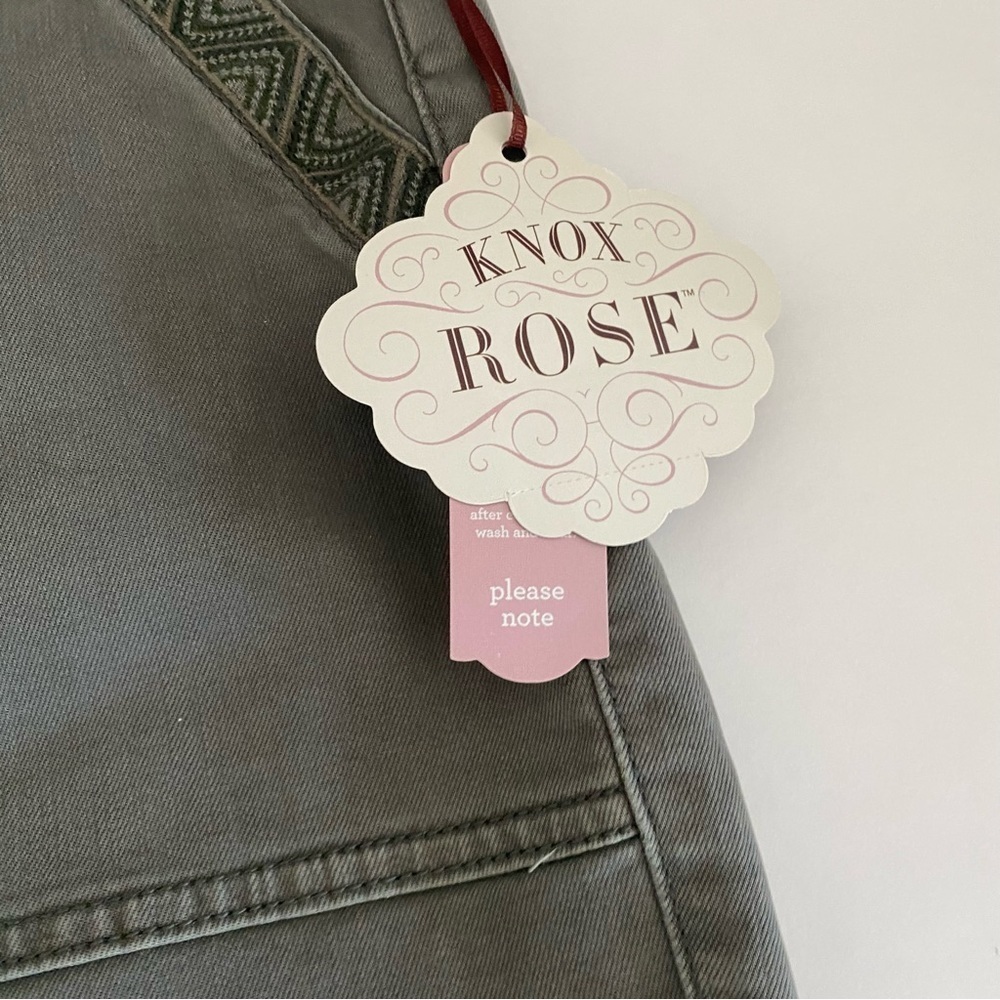 Women’s Mid Rise Embroidered Pockets Raw Edge Hem Knox Rose Clover Green Size 16 - Picture 4 of 9
